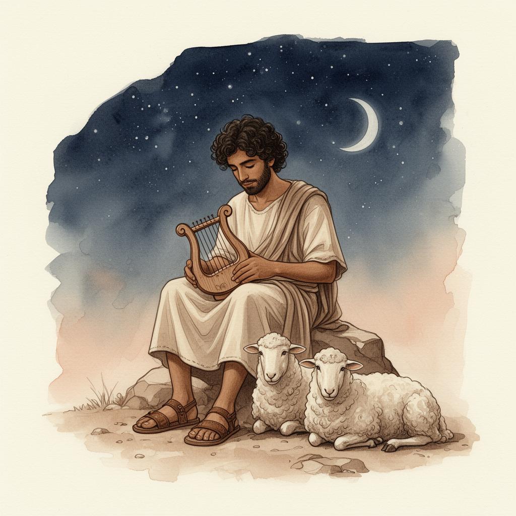 Watercolor illustration evoking David's story