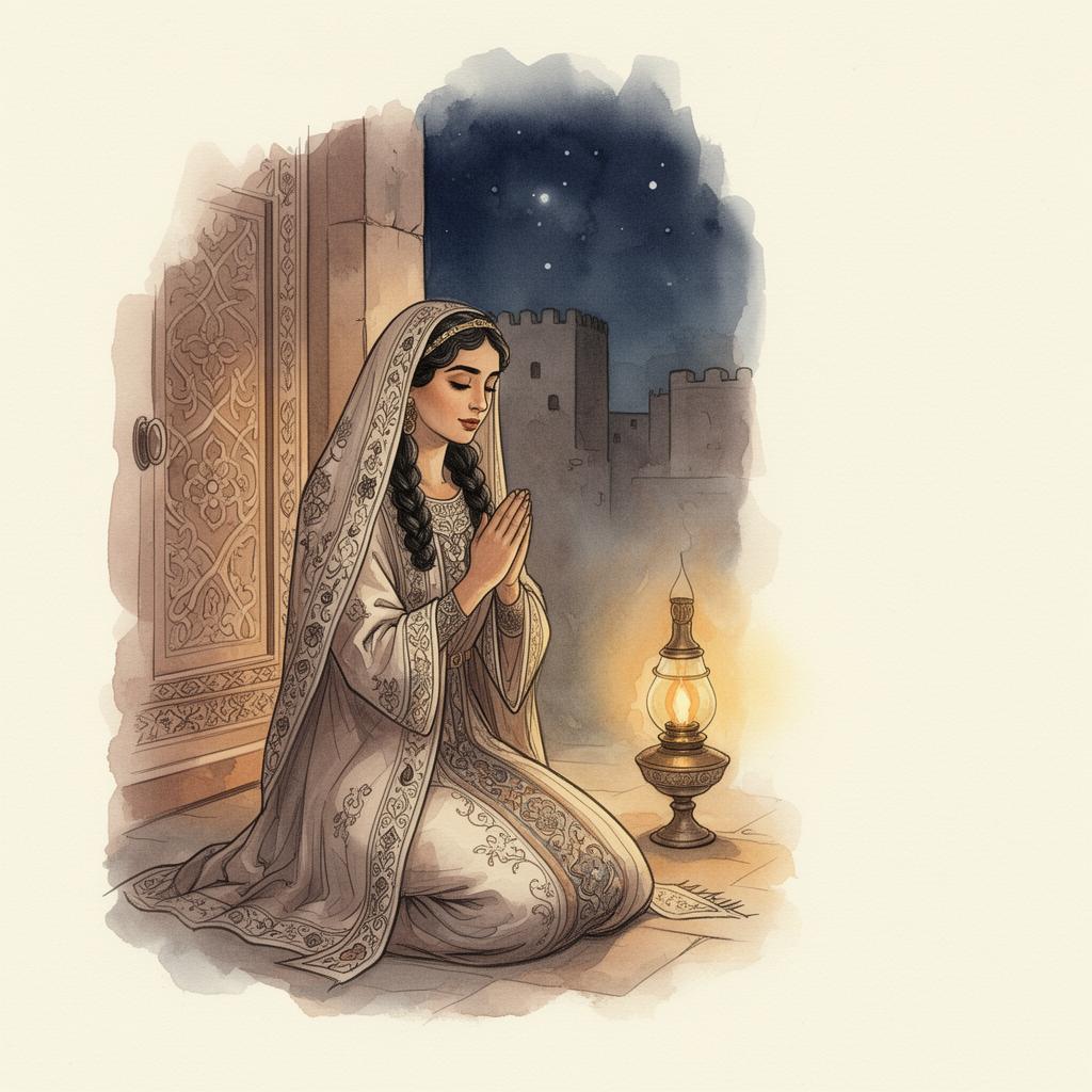 Watercolor illustration evoking Esther's story
